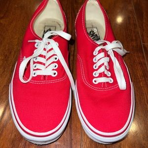Vans Red and White Women's Sneakers